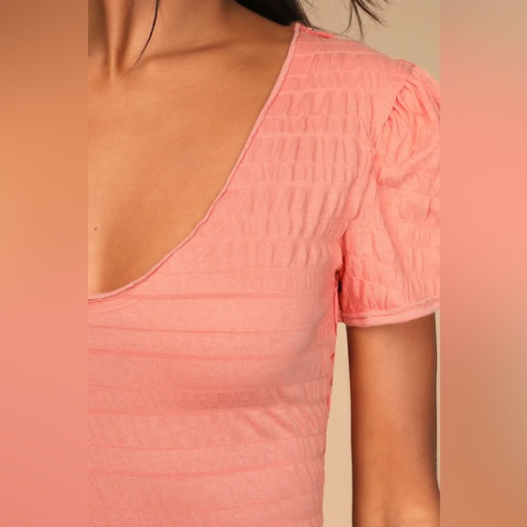 NWT - We the Free - Free People Sugar Cube Tee up n Burnt Coral - Size small - Picture 3 of 8